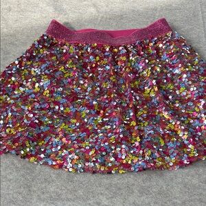Pink Multicolor Sequin Circle Skirt - Sparkle Party Skirt